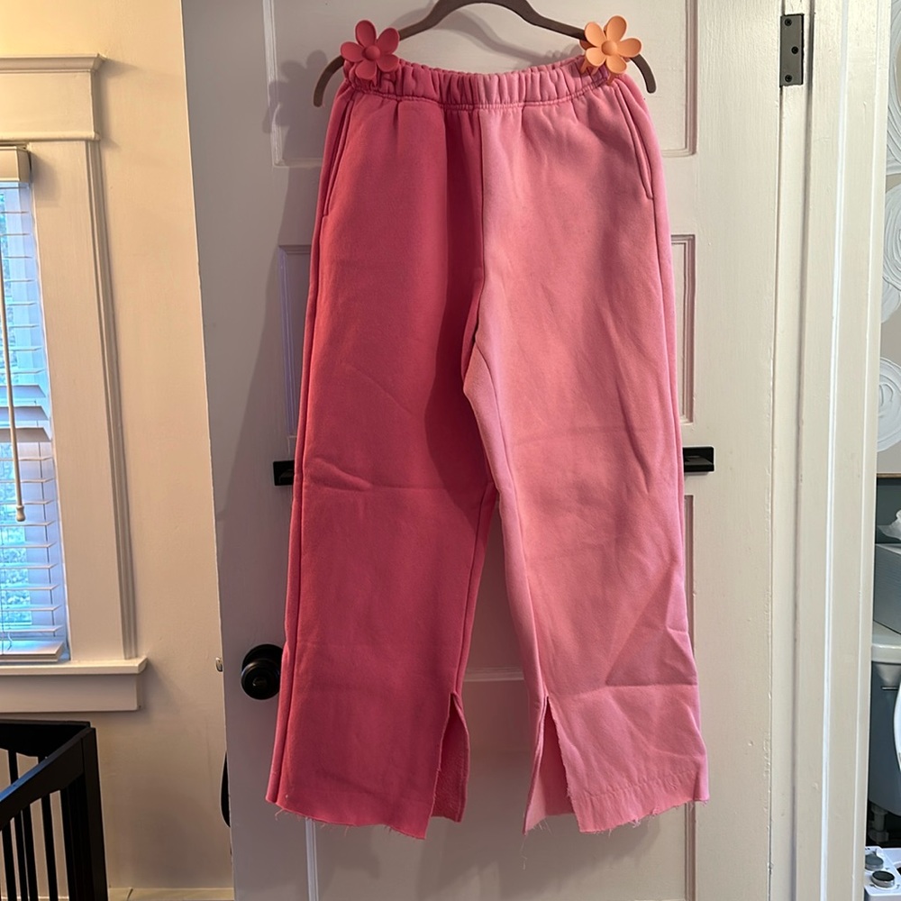 Pink Slit Sweatpants